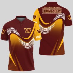 Washington Commanders | Personalized Waves Polo Shirt