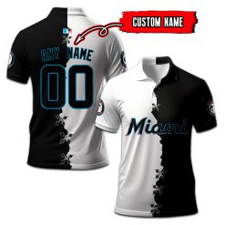 Miami Marlins | Custom Your Name and Number Mix Polo Shirt