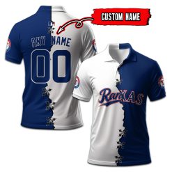 Texas Rangers | Custom Your Name and Number Mix Polo Shirt