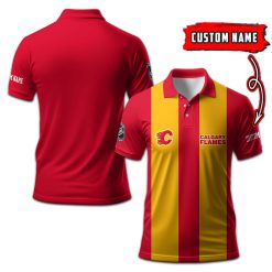 Calgary Flames | Personalized 2lines Polo Shirt