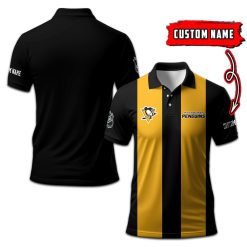 Pittsburgh Penguins | Personalized 2lines Polo Shirt