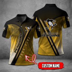 Pittsburgh Penguins | NHL Personalized Mosaic Polo Shirt