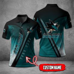 San Jose Sharks | NHL Personalized Mosaic Polo Shirt
